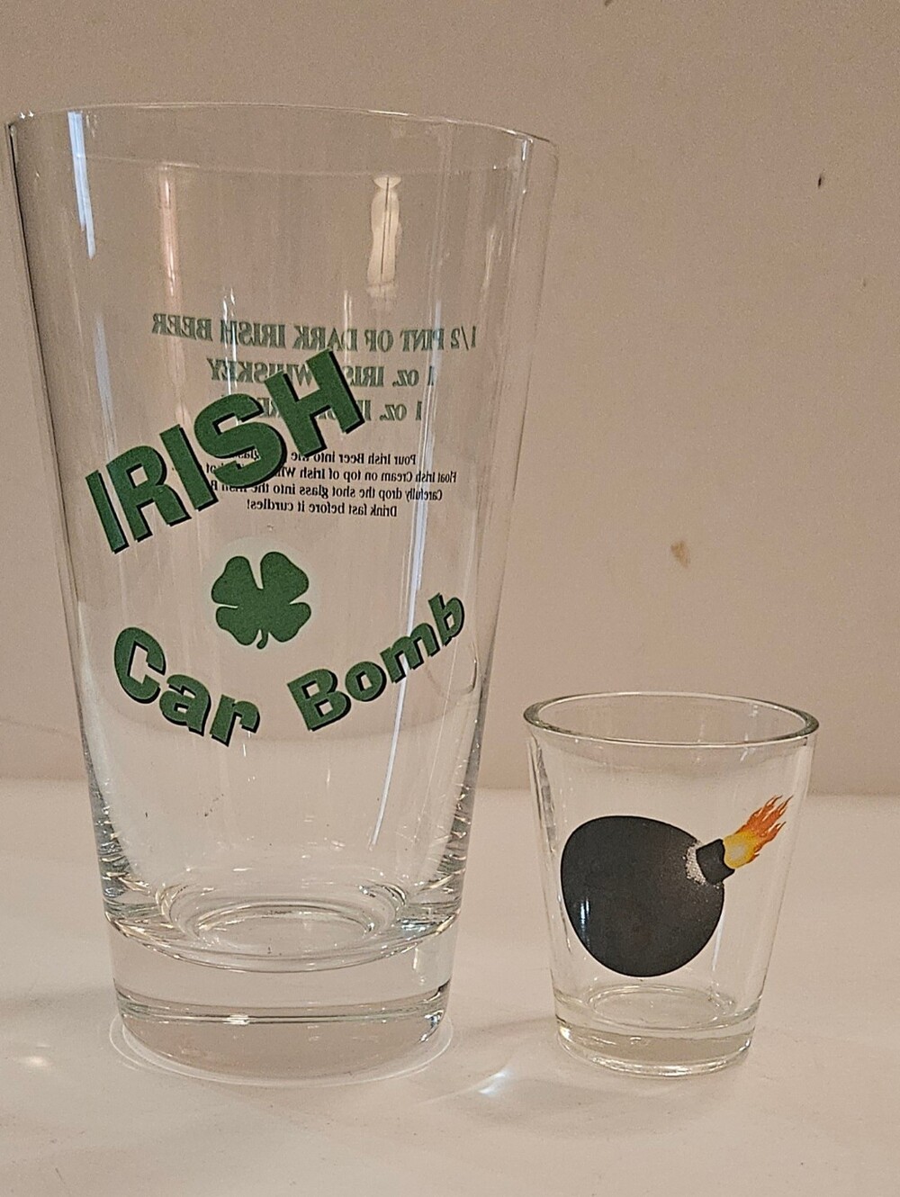 Irish Slammer Novelty Bar Set - Pint Glass & Shot Glass